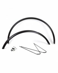 Paire De Garde-boue 650B X 60mm Avant Court + Fixations - Noir Mat