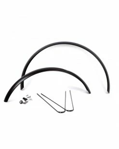 Paire De Garde-boue 700C X 40mm Avant Long + Fixations - Noir Mat