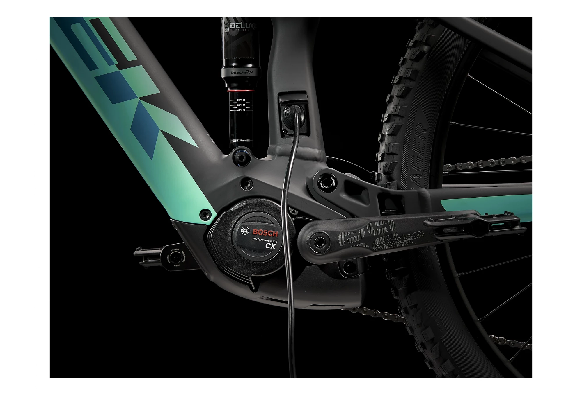 VTT Électrique Tout-Suspendu Trek Rail 5 Shimano Deore 12V 625 Wh 29 » Noir Mat / Vert Miami 2022 – Image 5