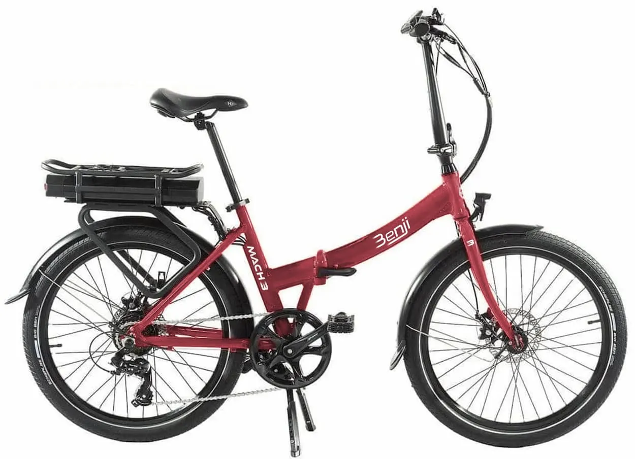 Velo Electrique Pliant 24 Pouces Smart Mach Benji Rouge 374Wh