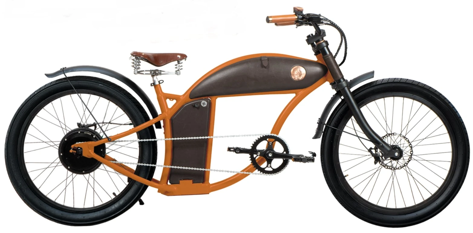 Velo Electrique Rayvolt Cruzer Chopper 25km/h Orange L 1100Wh