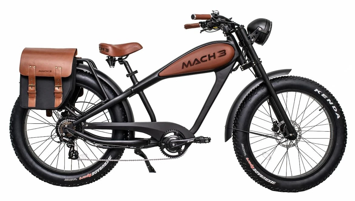 Fat Bike Electrique Chopper 25km/h Vintage Mach Abel Noir 250W – Image 2