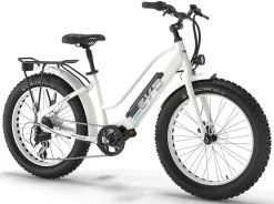 Bad Bike Fat Bike Electrique Femme Moteur Pedalier 24 Pouces Polini 250W Blanc