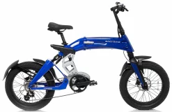 Velo Fatbike Electrique Pliant Moteur Pedalier Bad Bike 250W Bleu