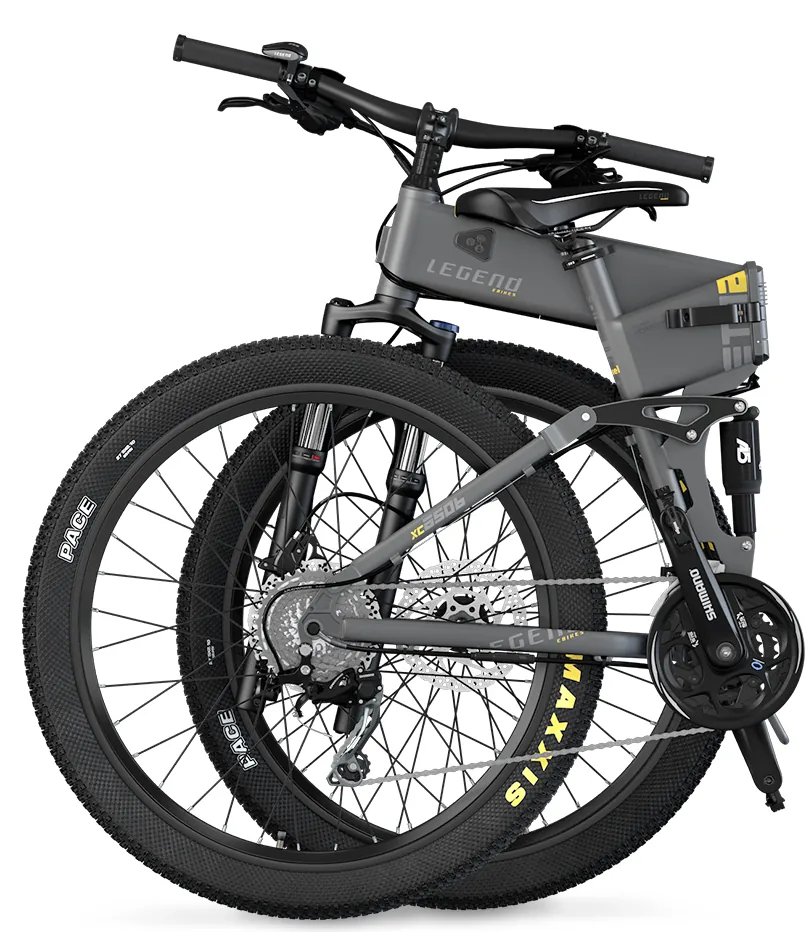 VTT Electrique Pliant Tout Suspendu Speed Bike 27,5" Legend Etna 500W Gris – Image 2