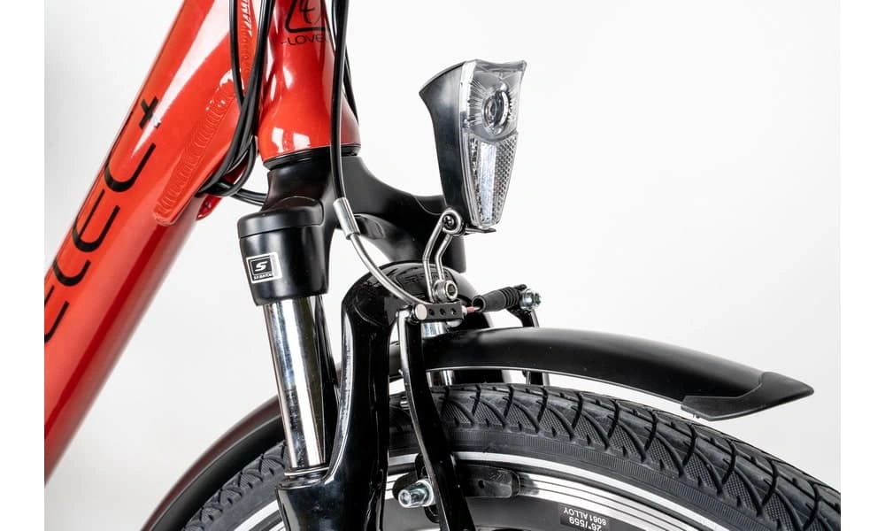 Lovelec Velo Electrique Femme 26 Pouces Polaris Rouge 90km – Image 6